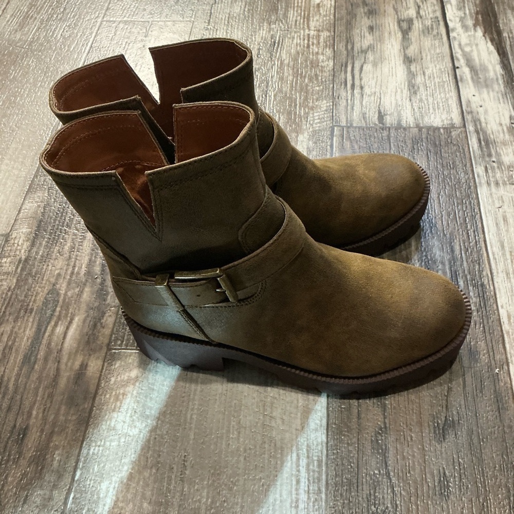 Zodiac Brown Combat & Moto Boots Size 6 - Picture 4 of 11